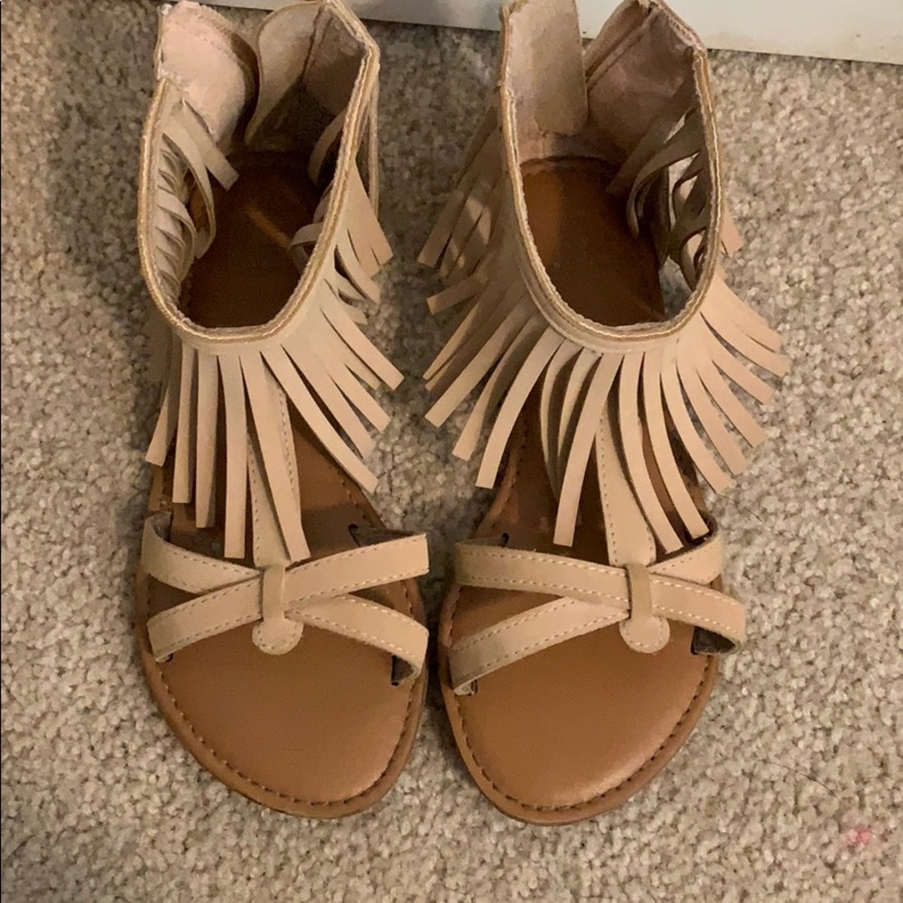 Tan fringe Sandals